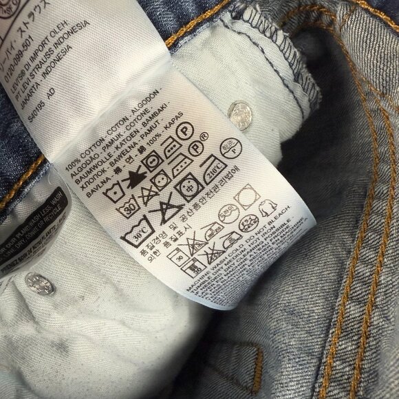Levis 514 Jeans Size 32x32 Blue Straight Fit Slim Leg Classic Cotton Denim Pants - Picture 5 of 8